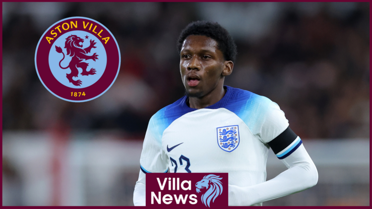 Hull City winger Jaden Philogene playing for England Under-21s.