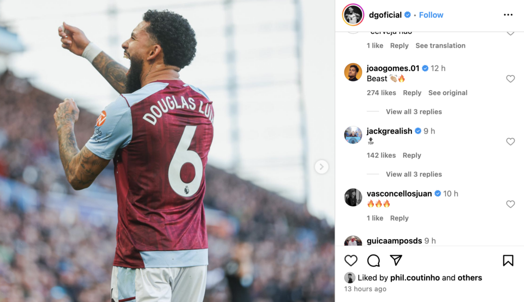 Douglas Luiz and Aston Villa