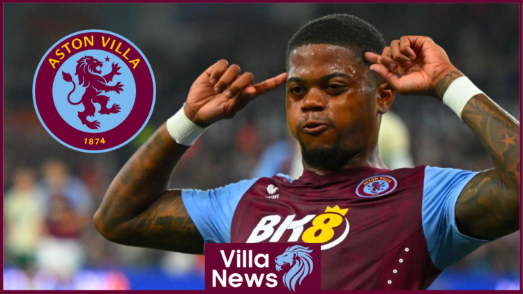 Leon Bailey and Aston Villa badge