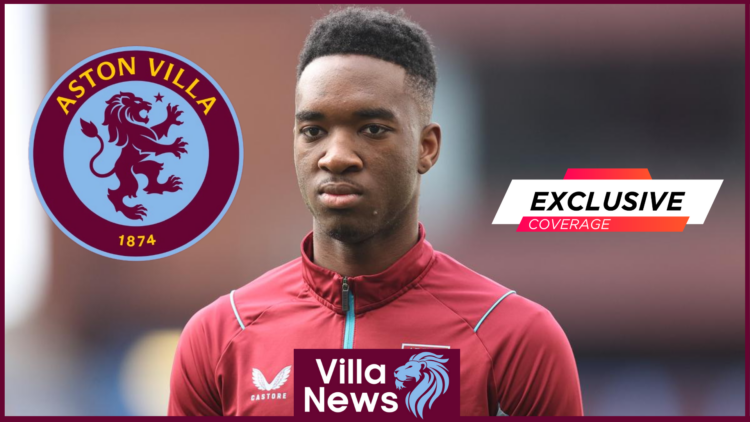 Lamare Bogarde with Aston Villa badge