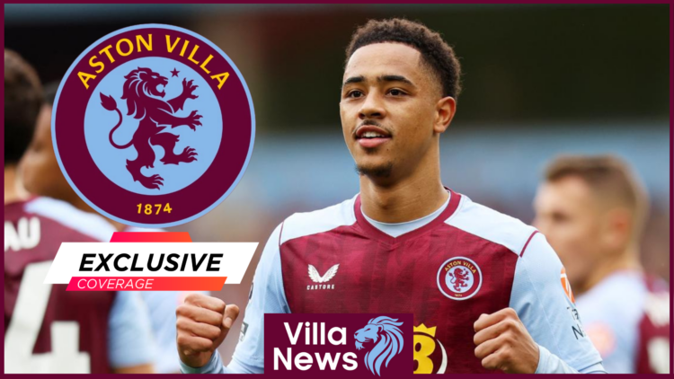 Aston Villa badge and star player Jacob Ramsey