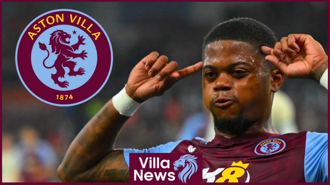 Leon Bailey with Aston Villa badge