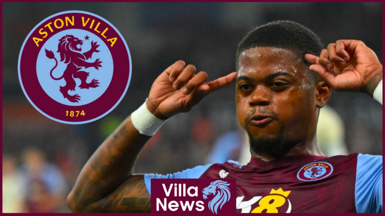 Leon Bailey with Aston Villa badge