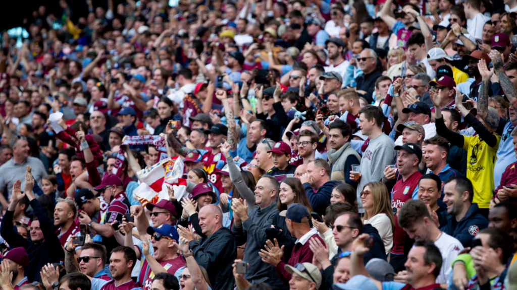 Aston Villa fans at Villa Park.