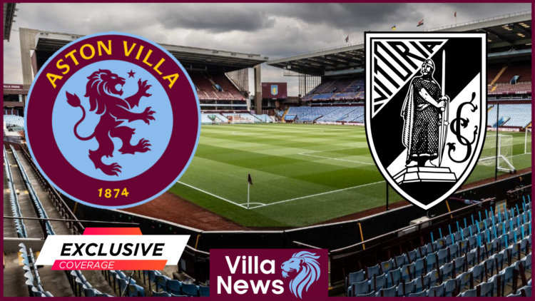 Aston Villa and Vitoria Guimaraes badges