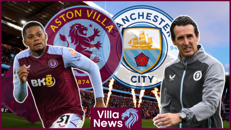 Unai Emery and Leon Bailey in Aston Villa v Manchester City