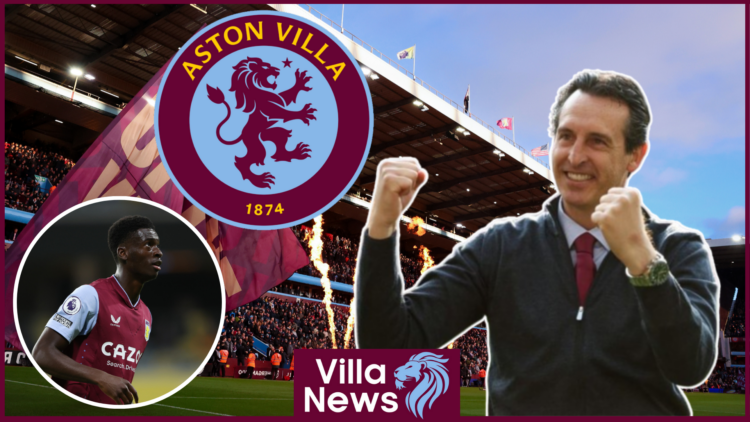 Unai Emery and Tim Iroegbunam at Aston Villa