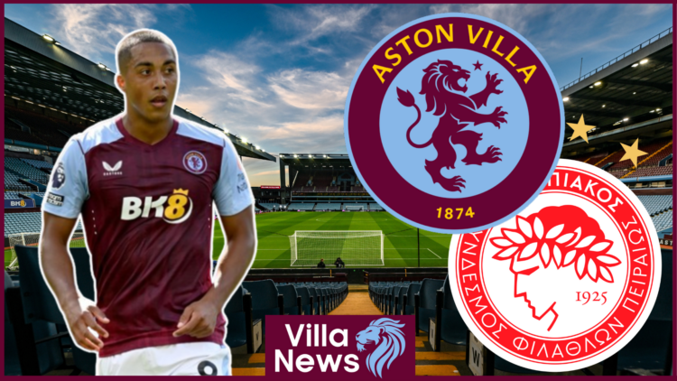 Youri Tielemans, Aston Villa badge, Olympiacos badge, Villa Park