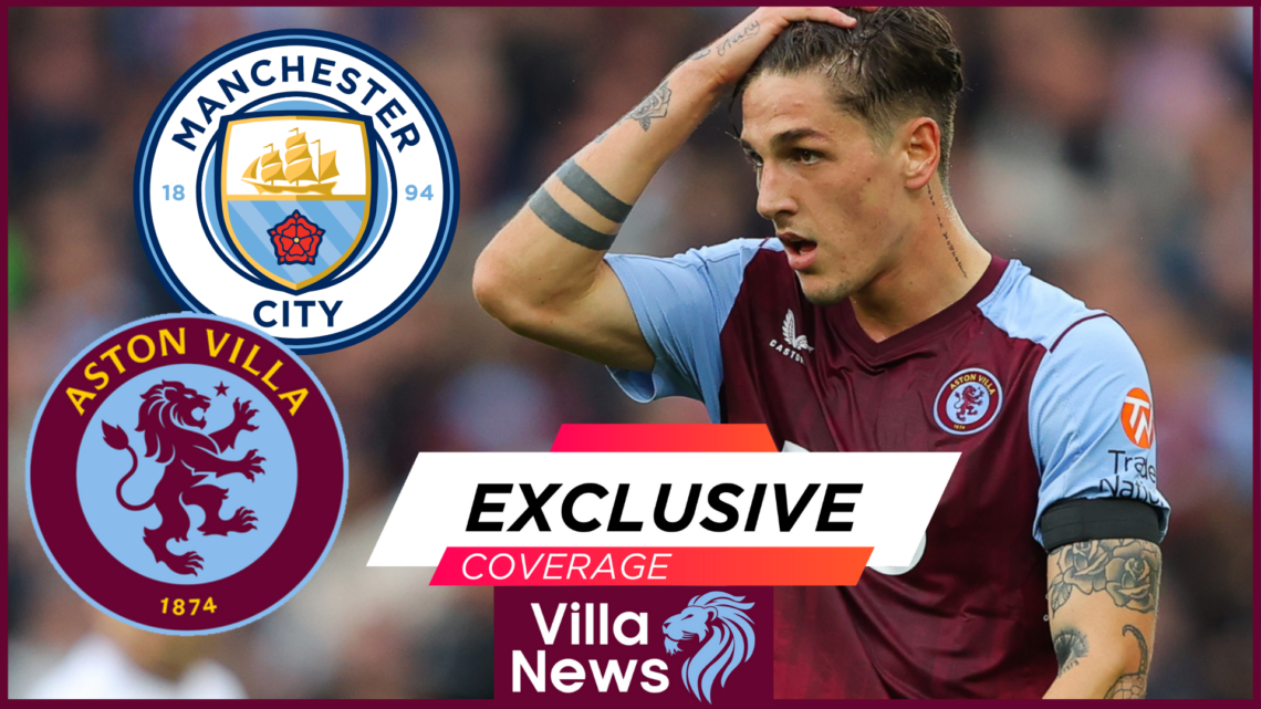 Manchester City badge, Aston Villa badge, Nicolo Zaniolo