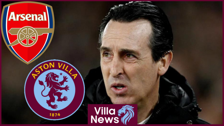 Unai Emery, Arsenal badge, Aston Villa badge