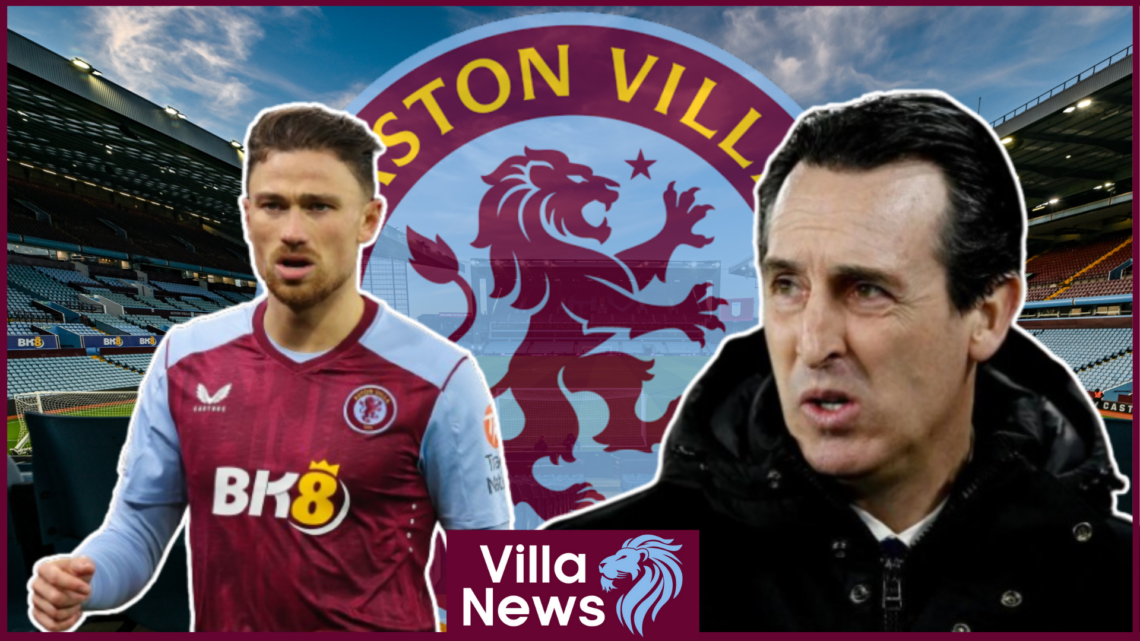 Unai Emery, Matty Cash, Aston Villa badge