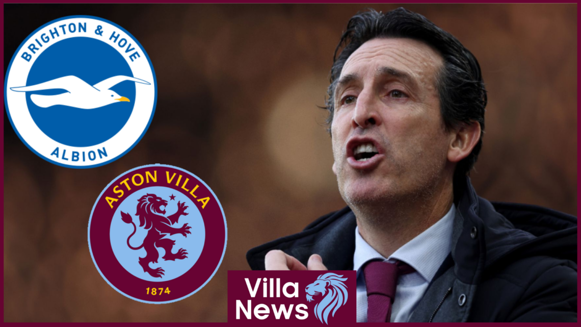 Brighton badge, Aston Villa badge, Unai Emery