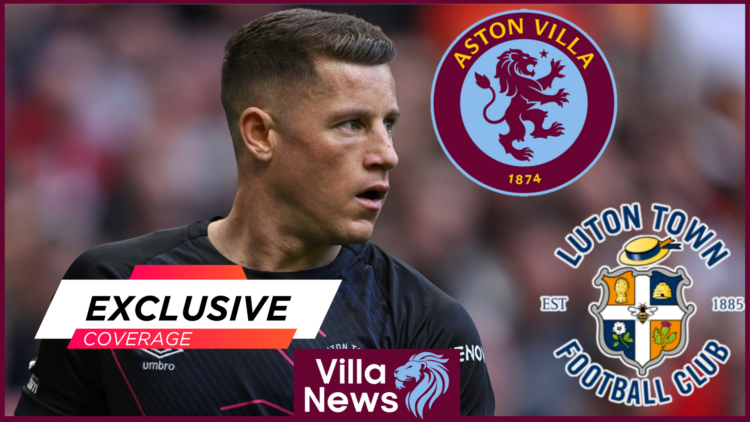 Ross Barkley, Luton Town badge, Aston Villa badge