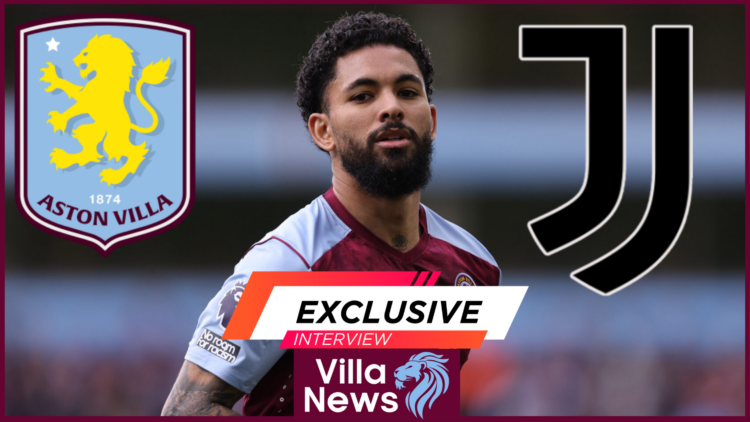 Douglas Luiz, Aston Villa badge, Juventus badge