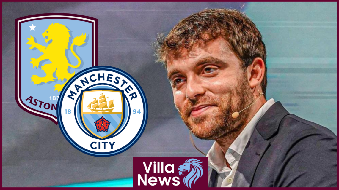 Fabrizio Romano, Aston Villa and Manchester City badges