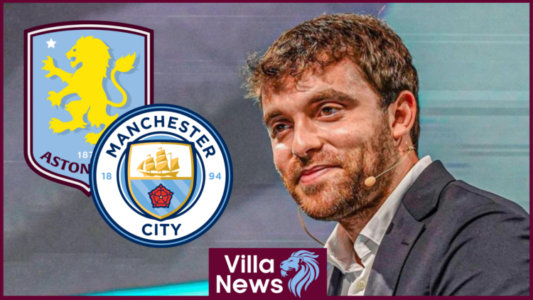 Fabrizio Romano, Aston Villa and Manchester City badges