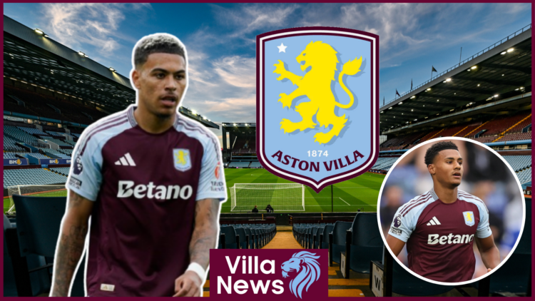 Morgan Rogers, Ollie Watkins, Aston Villa badge