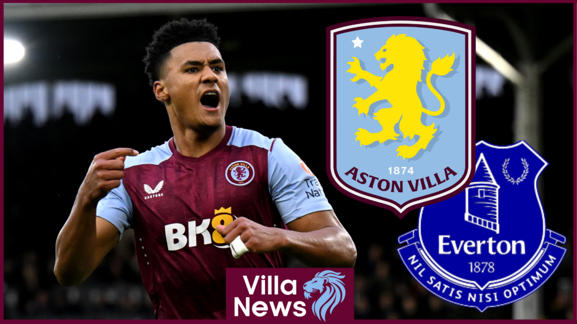 Ollie Watkins, Aston Villa badge, Everton badge