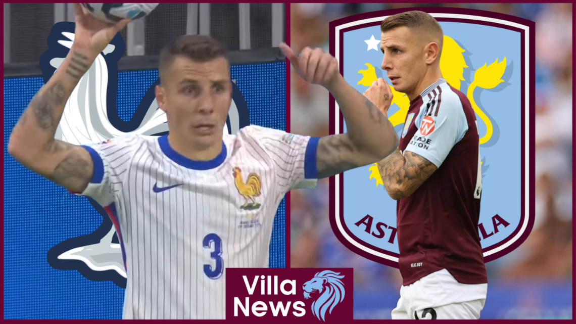 Aston Villa badge, France badge, Lucas Digne