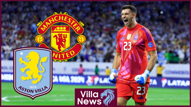 Emiliano Martinez, Aston Villa badge, Manchester United badge
