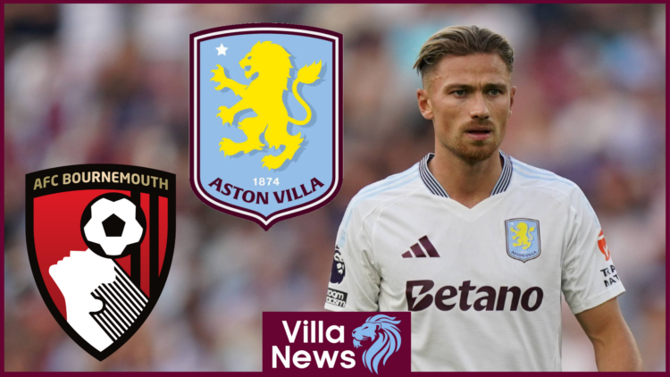 Matty Cash, Aston Villa badge, Bournemouth badge