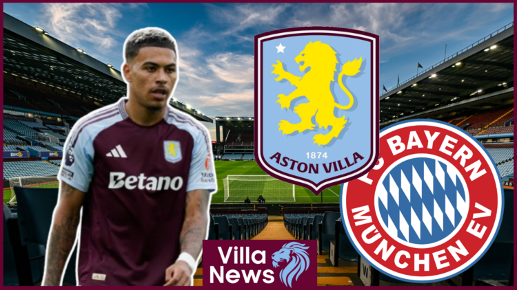 Morgan Rogers, Aston Villa badge, Bayern Munich badge