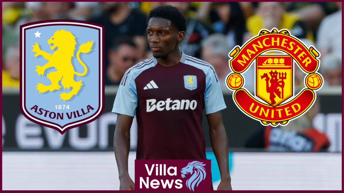 Jaden Philogene Aston Villa Manchester United badges
