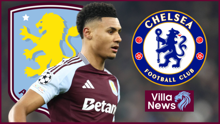 Aston Villa badge, Chelsea badge, Ollie Watkins