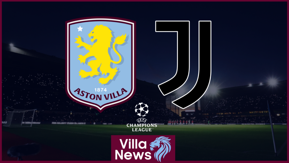 Aston Villa and Juventus badges, Villa Park