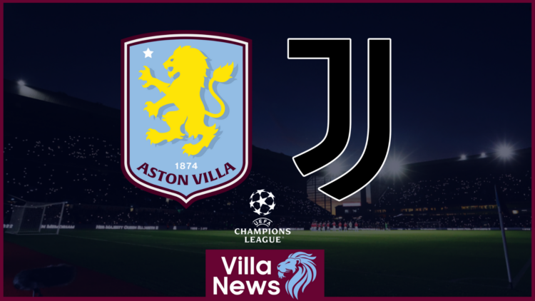 Aston Villa and Juventus badges, Villa Park