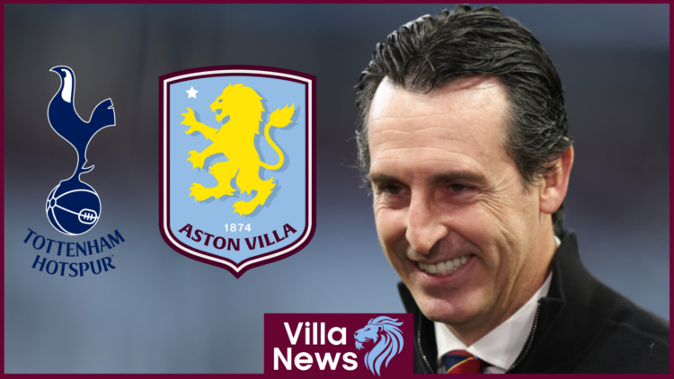 Aston Villa badge, Unai Emery, Tottenham Hotspur badge