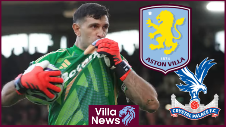 Emi Martinez, Aston Villa badge, Crystal Palace badge