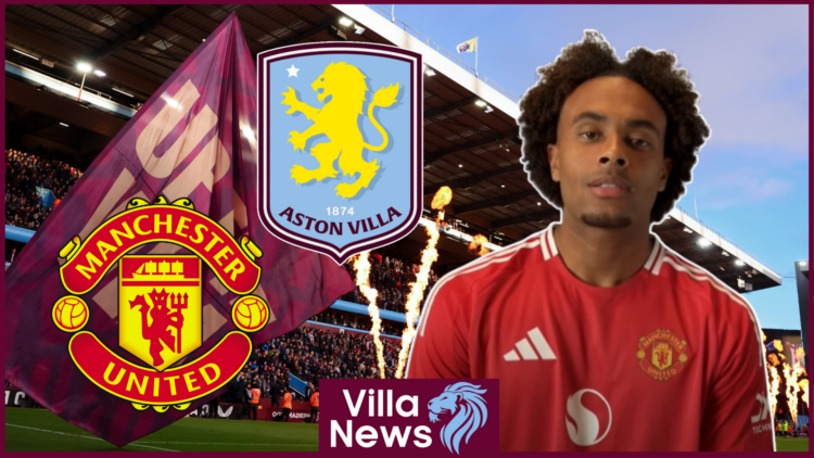 Joshua Zirkzee, Aston Villa badge, Manchester United badge
