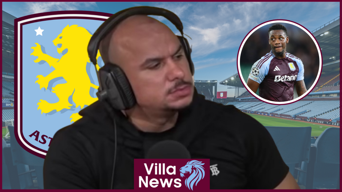 Gabriel Agbonlahor, Jhon Duran in inset, Aston Villa badge