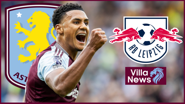 Aston Villa badge, RB Leipzig badge, Ollie Watkins