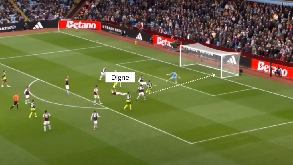 Aston Villa defender Lucas Digne v Manchester City