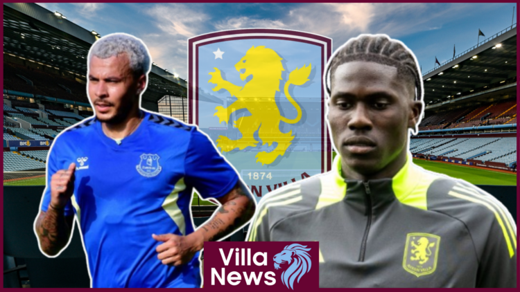 Dele Alli, Amadou Onana, Aston Villa badge