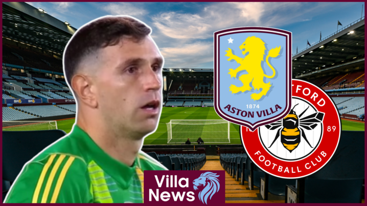 Emi Martinez, Aston Villa badge, Brentford badge