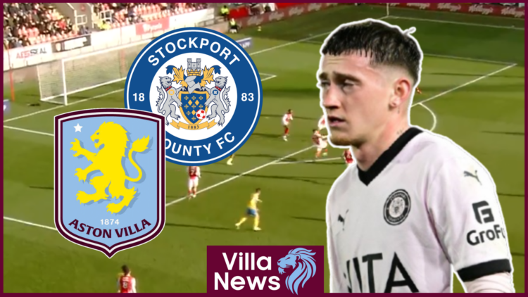 Louie Barry, Aston Villa badge, Stockport County badge