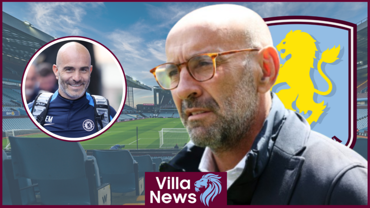 Monchi, Enzo Maresca in inset, Aston Villa badge