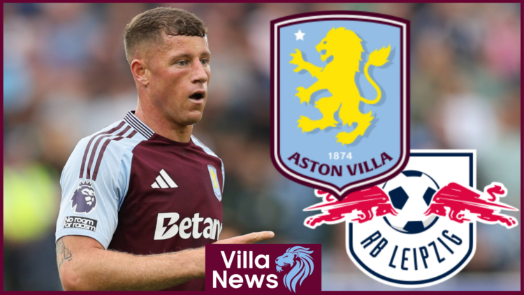 Ross Barkley, Aston Villa badge, RB Leipzig badge