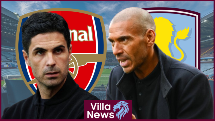 Mikel Arteta, Stan Collymore, Arsenal badge, Aston Villa badge