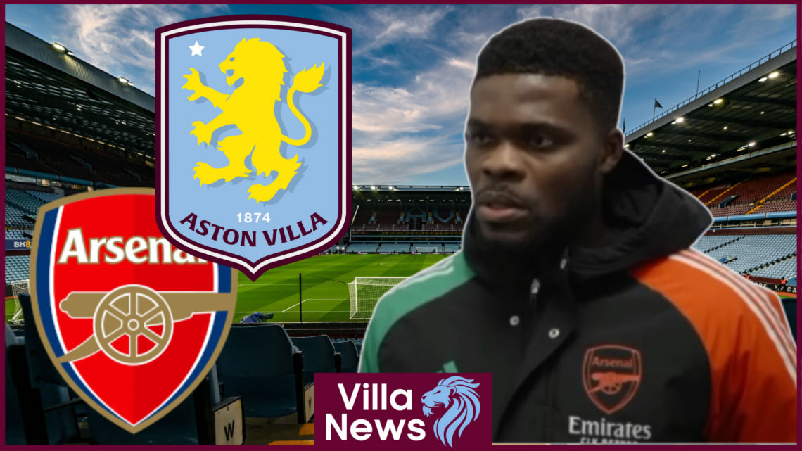 Thomas Partey, Aston Villa badge, Arsenal badge