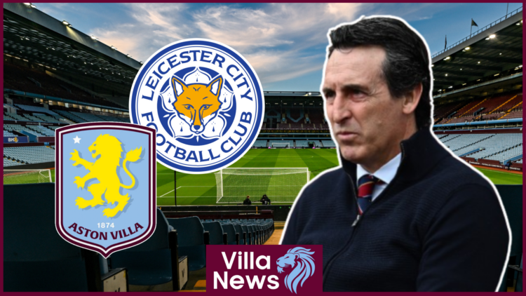 Unai Emery, Aston Villa badge, Leicester City badge