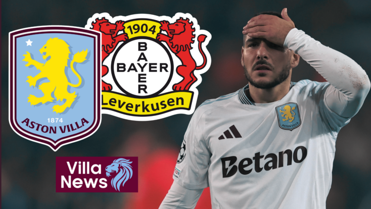 Emi Buendia Aston Villa Bayer Leverkusen badges