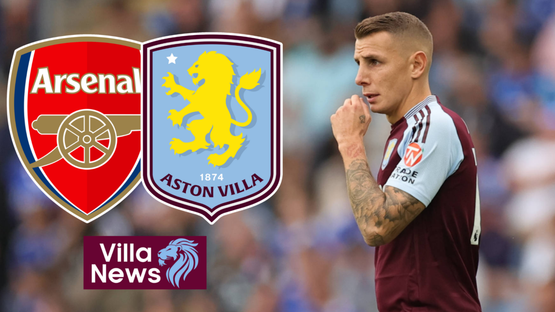 Lucas Digne Aston Villa Arsenal badges