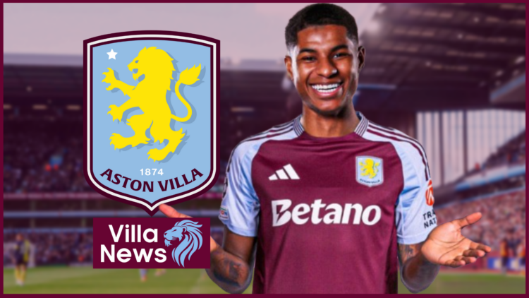 Aston Villa forward Marcus Rashford