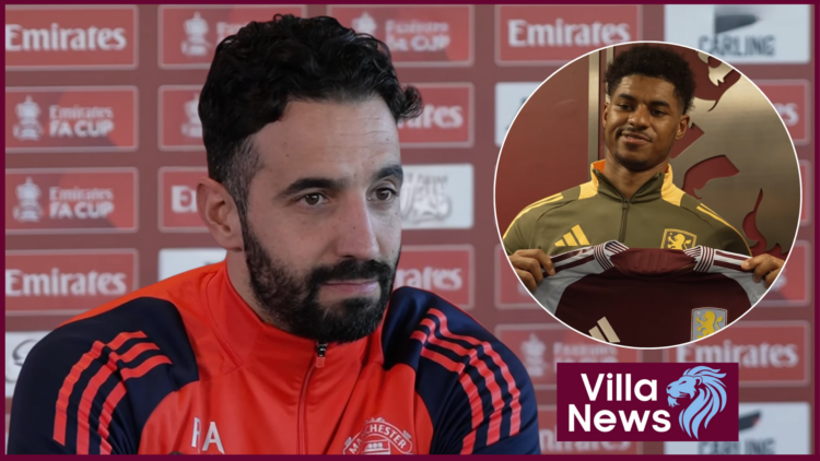 Aston Villa badge Amorim Rashford