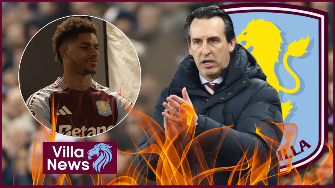 Aston Villa badge Emery Marcus Rashford
