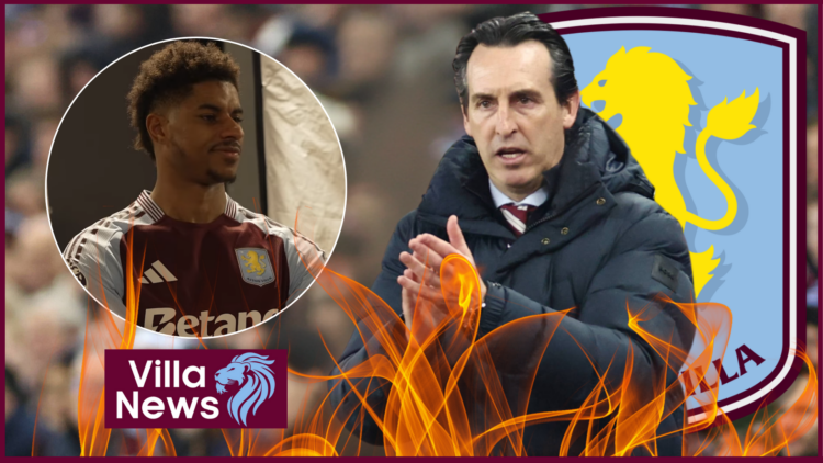 Aston Villa badge Emery Marcus Rashford